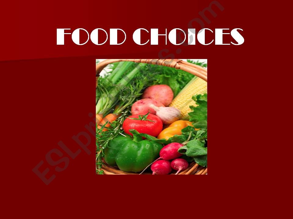 FOOD CHOICES powerpoint