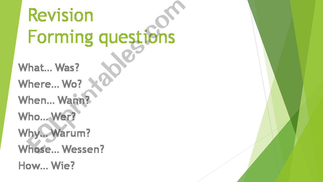 Question words powerpoint