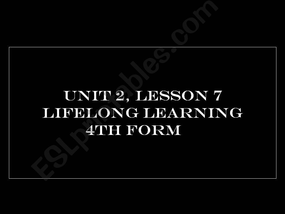 Lifelong Learning powerpoint