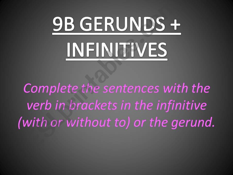 Gerund and Infinitive Quiz powerpoint