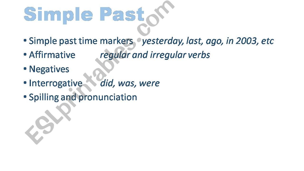 simple past powerpoint