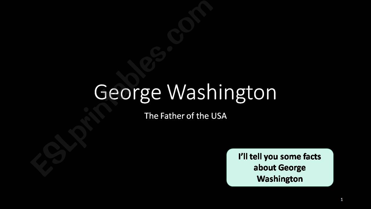 Presidents Day: George Washington Oral Activity