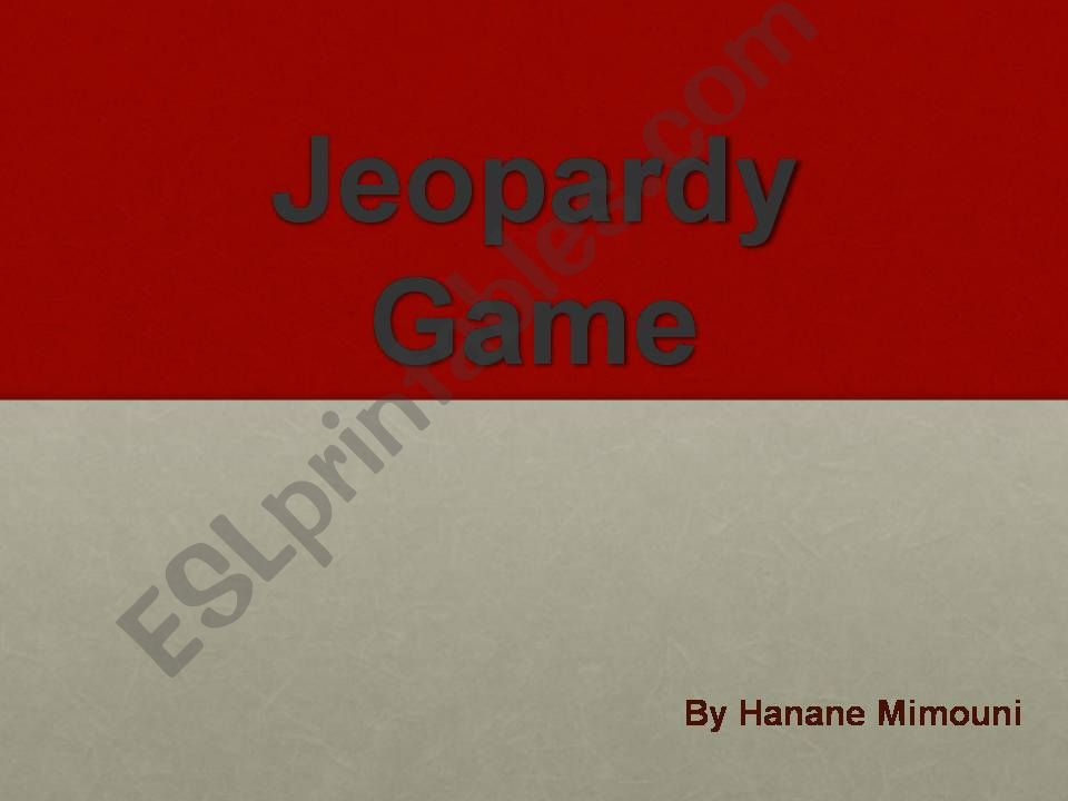 Sports, Hobbies and Activities Jeopardy