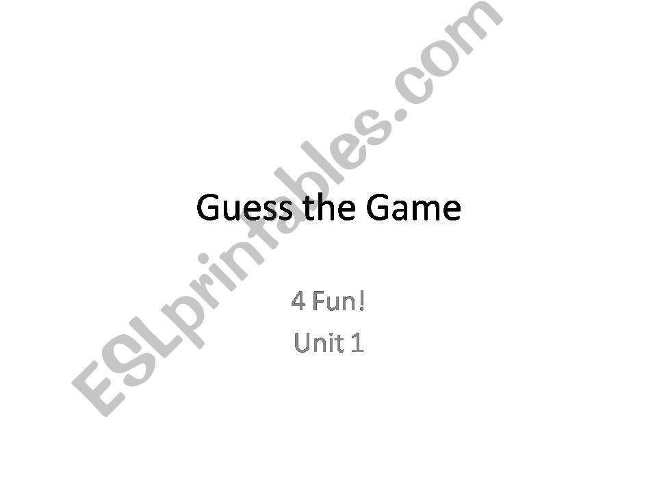 Guess the game powerpoint