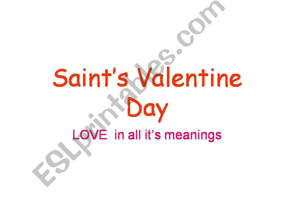  Saint Valentine project  powerpoint