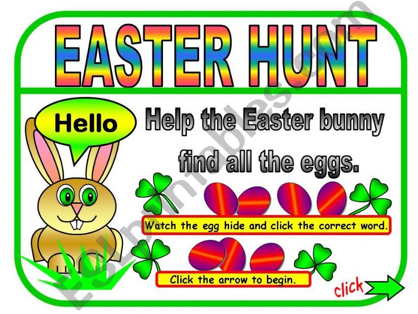 Easter Hunt Game (prepositions)