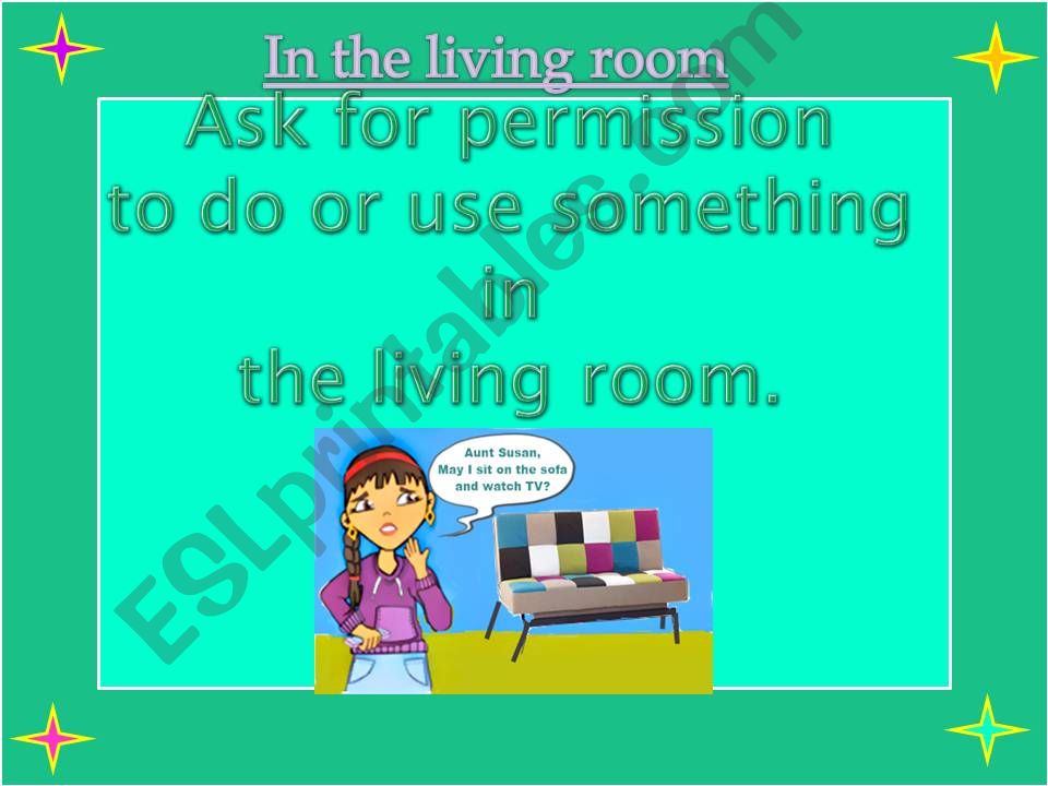 The living room: Action verbs used in the living room. Part 1