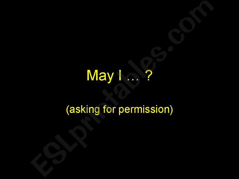 Permission (May I ...?) powerpoint