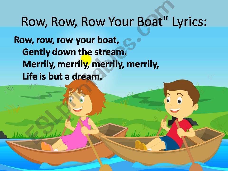 ESL - English PowerPoints: Row Row Row Your Boat