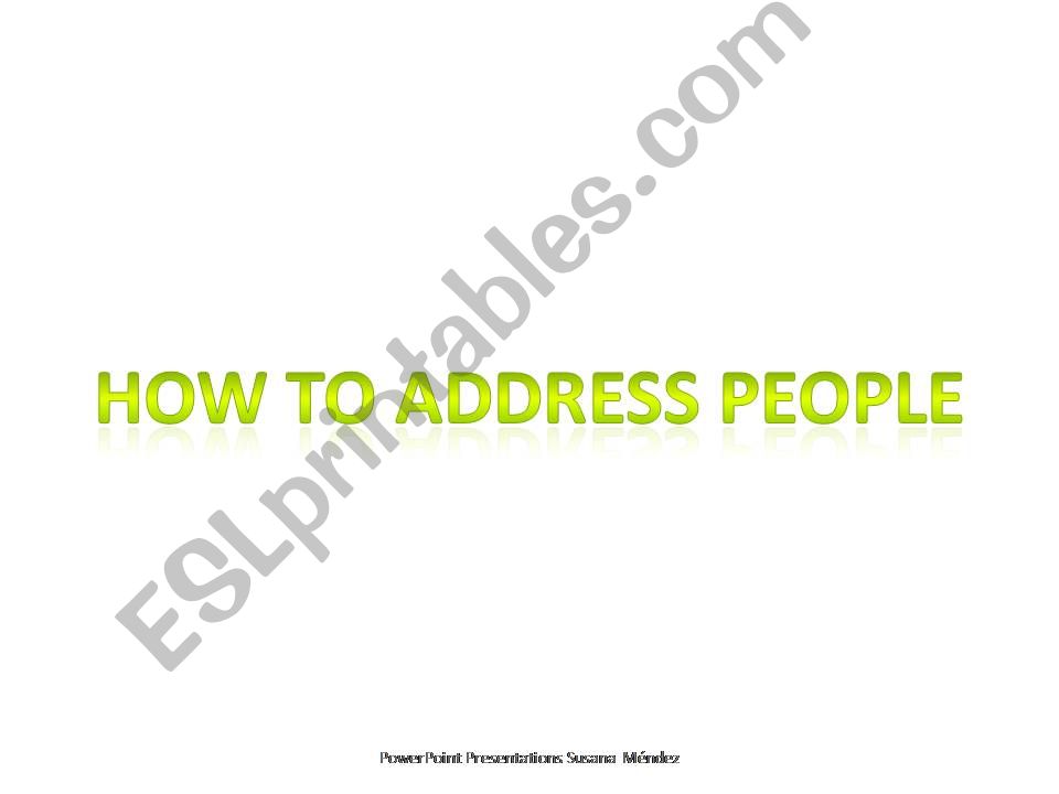 Addressing People powerpoint