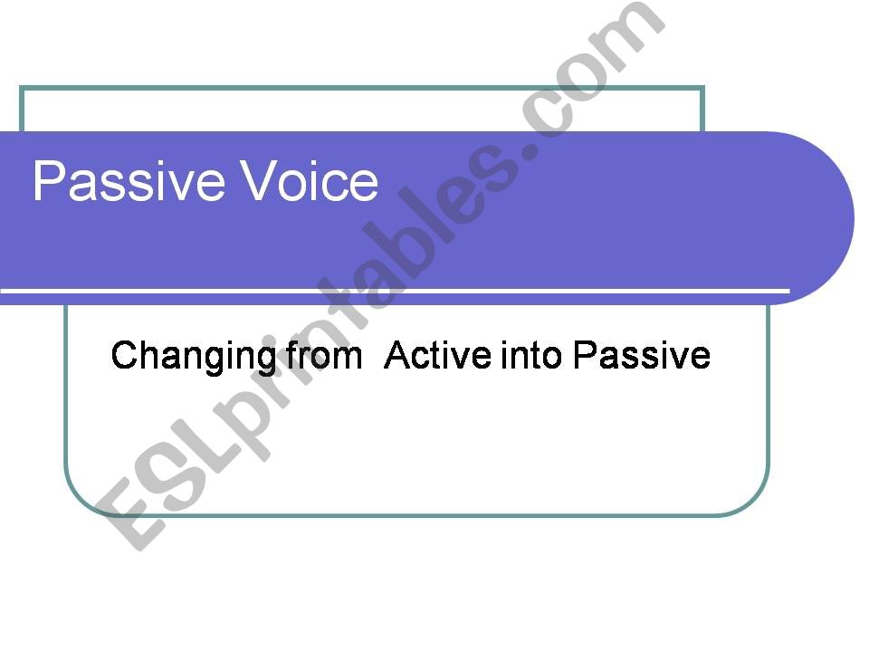 Passive voice. Rules + some exercises