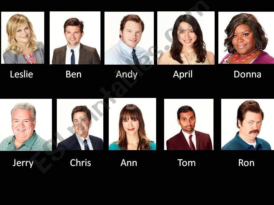 Parks & Recreation Cast powerpoint