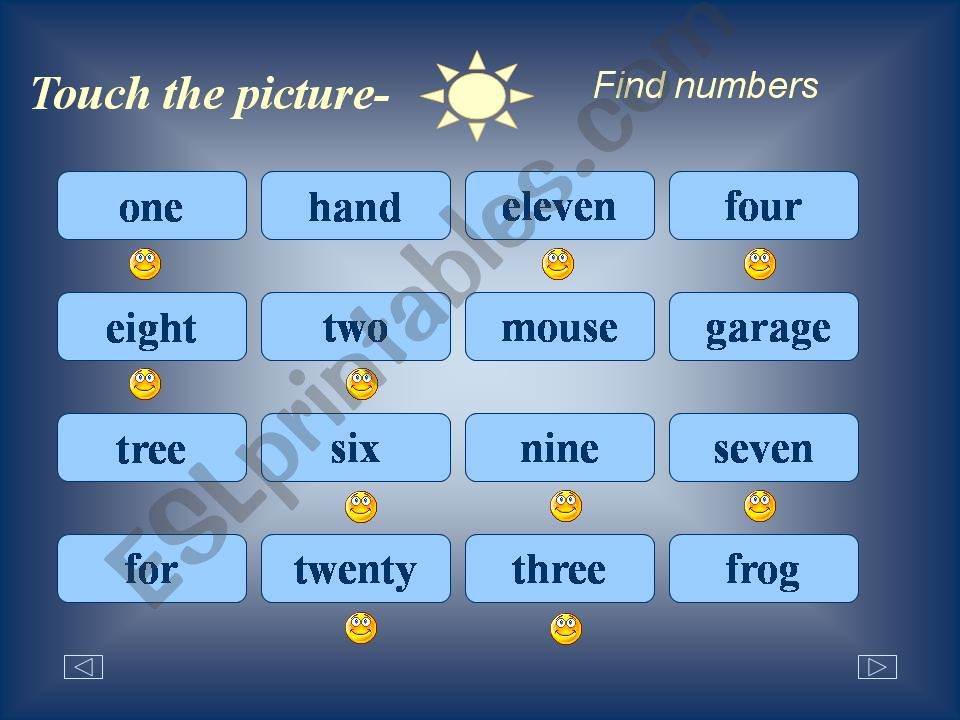 colours, numbers and animals- revision