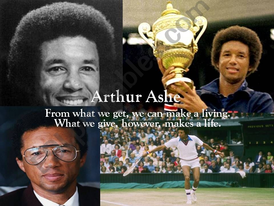 Arthur Ashe Biography Presentation (Pair with Worksheet - see link in description)