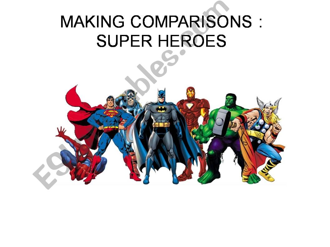 Comparison superheroes powerpoint