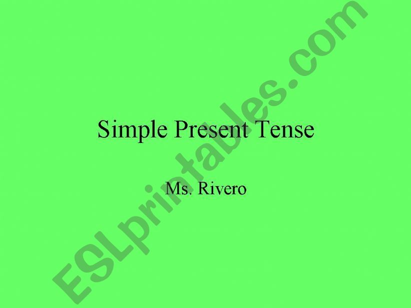 Simple Present Tense powerpoint