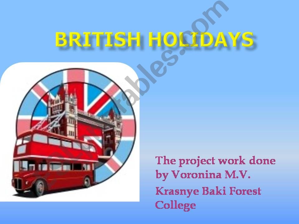 British Holidays powerpoint