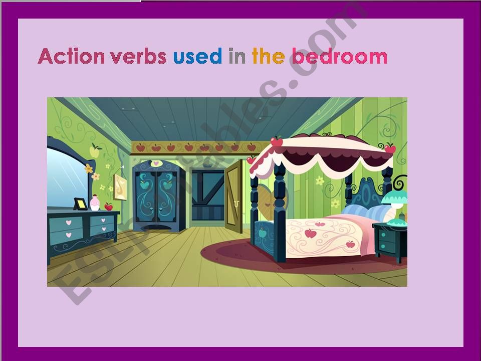 The bedroom: Action verbs used in the bedroom Part 1