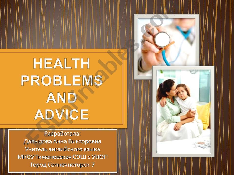 Health problems and advice powerpoint