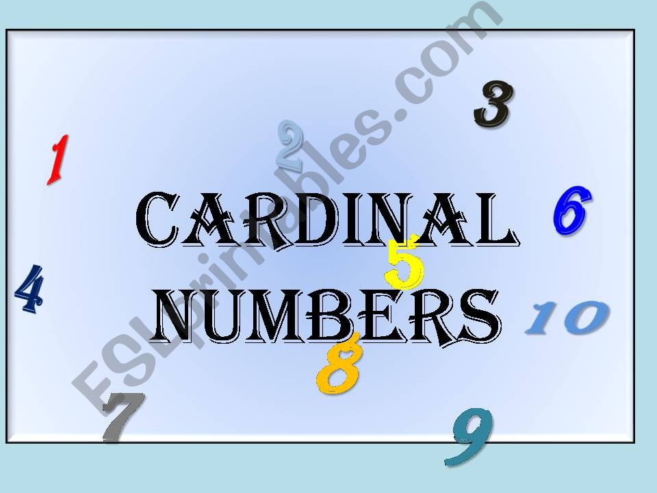 Numbers - Cardinal and Ordinal