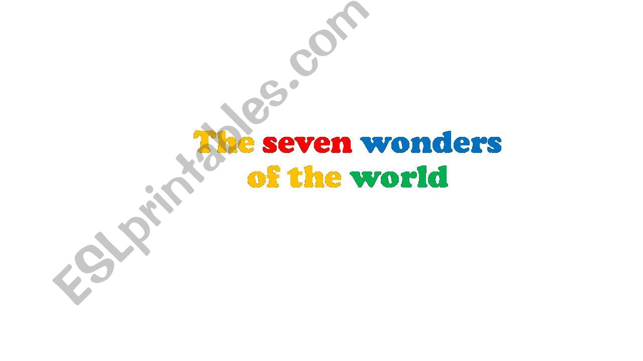 seven wonders of the world 1 powerpoint