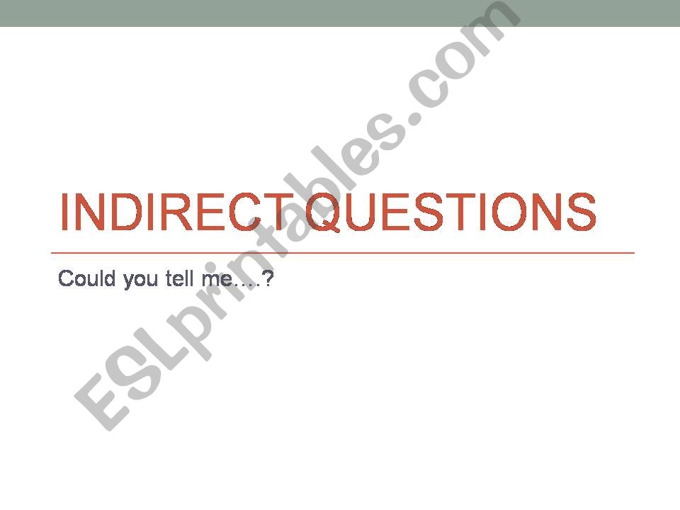 Indirect Questions powerpoint