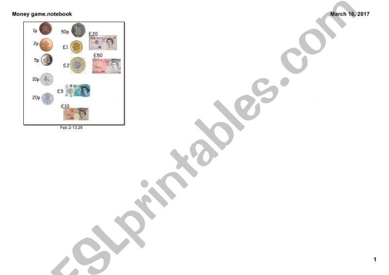 British money game powerpoint