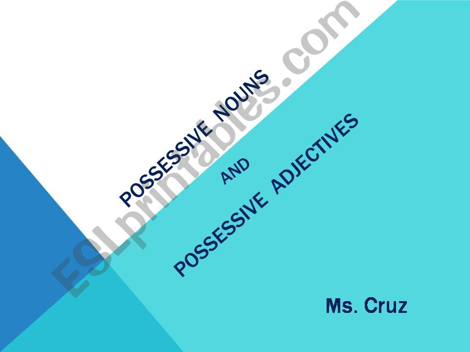 possessive nouns or possessive adjectives