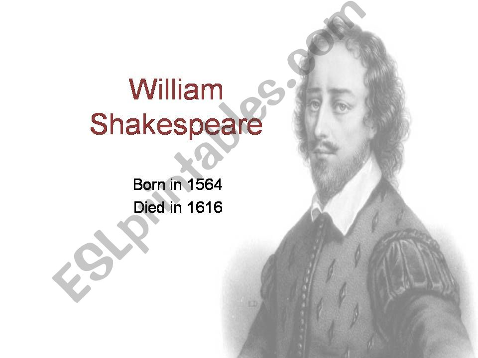 Shakespeare: Life and Works powerpoint