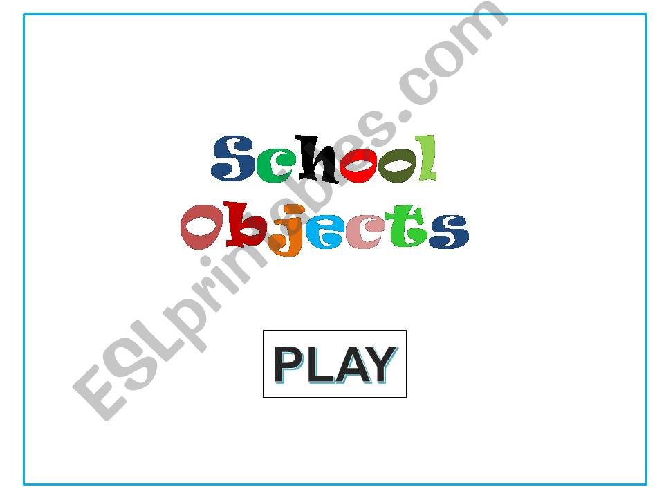 classroom objects powerpoint