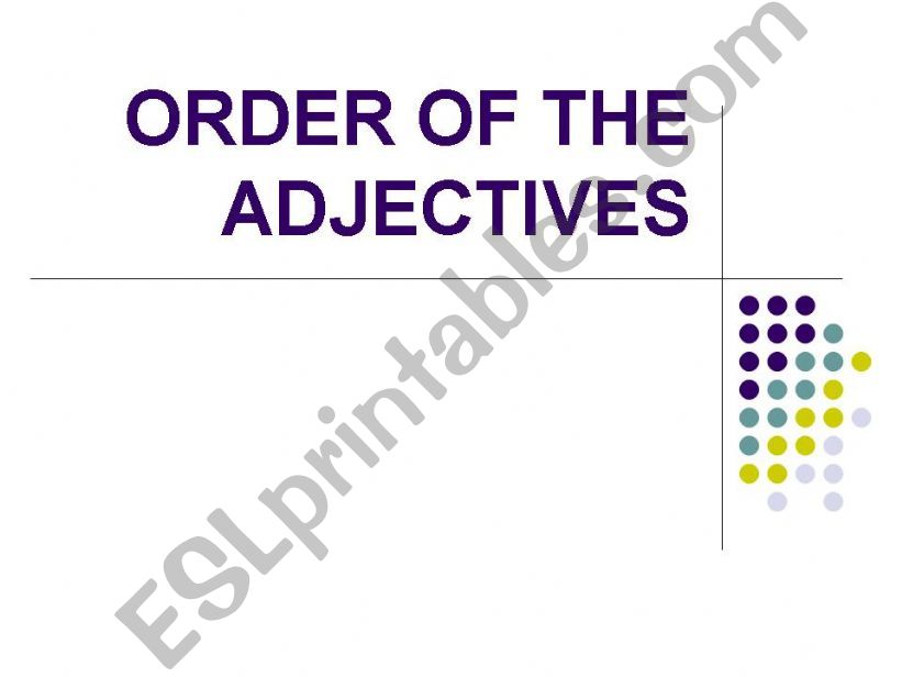 order of the adjectives powerpoint