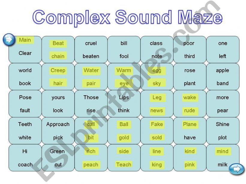 Complex Sound Maze powerpoint