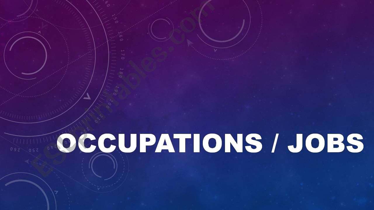 Occupations - Jobs powerpoint