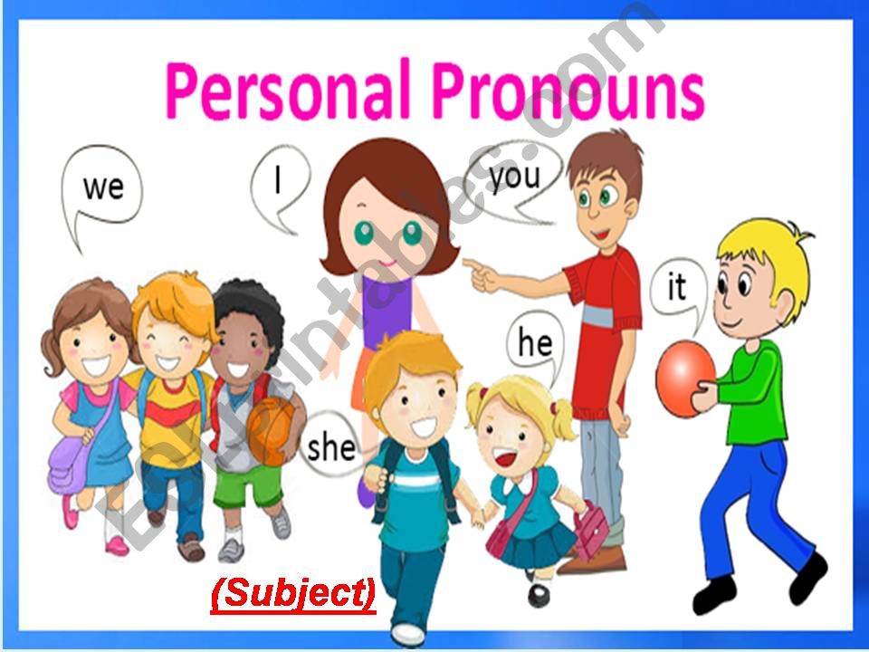 Personal Pronouns - Subject powerpoint