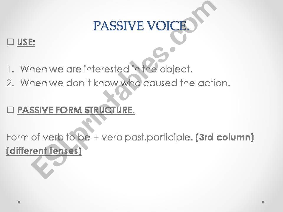 PASSIVE VOICE powerpoint