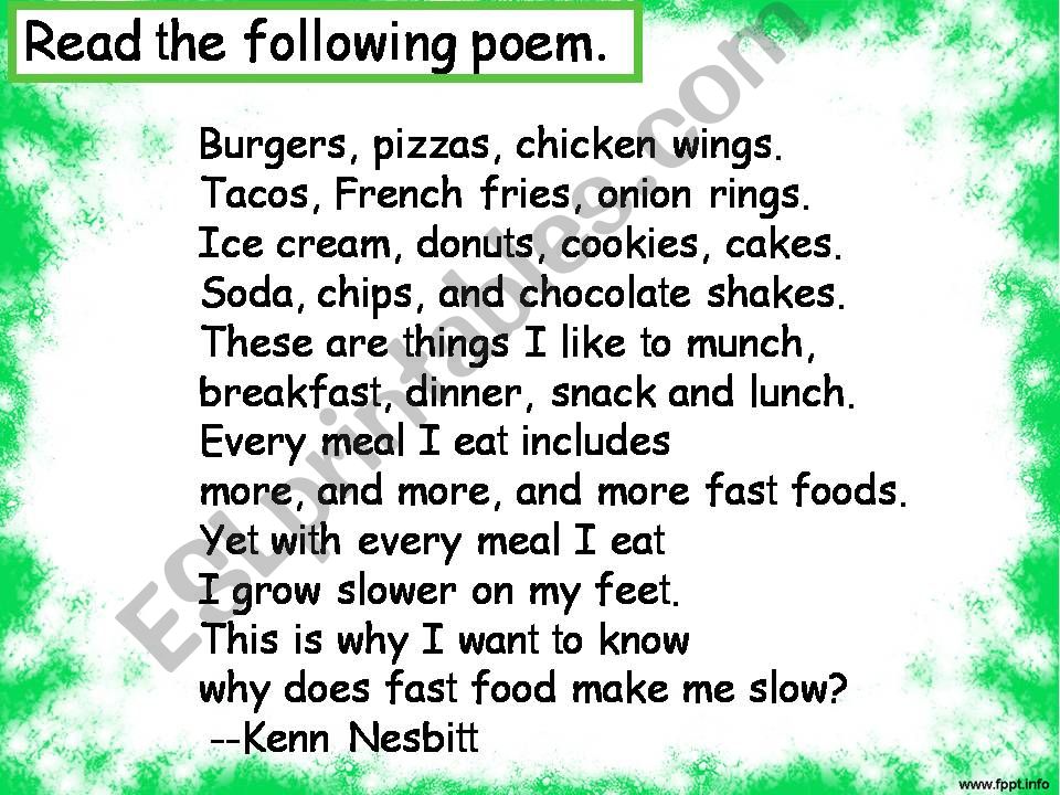 ESL - English PowerPoints: Junk Food ESL - English PowerPoints: Junk Food