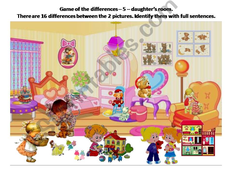 Game of differences - 5 - daughters bedroom.