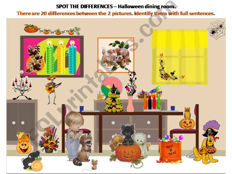 Game of the differences - 7 - Halloween dining room.