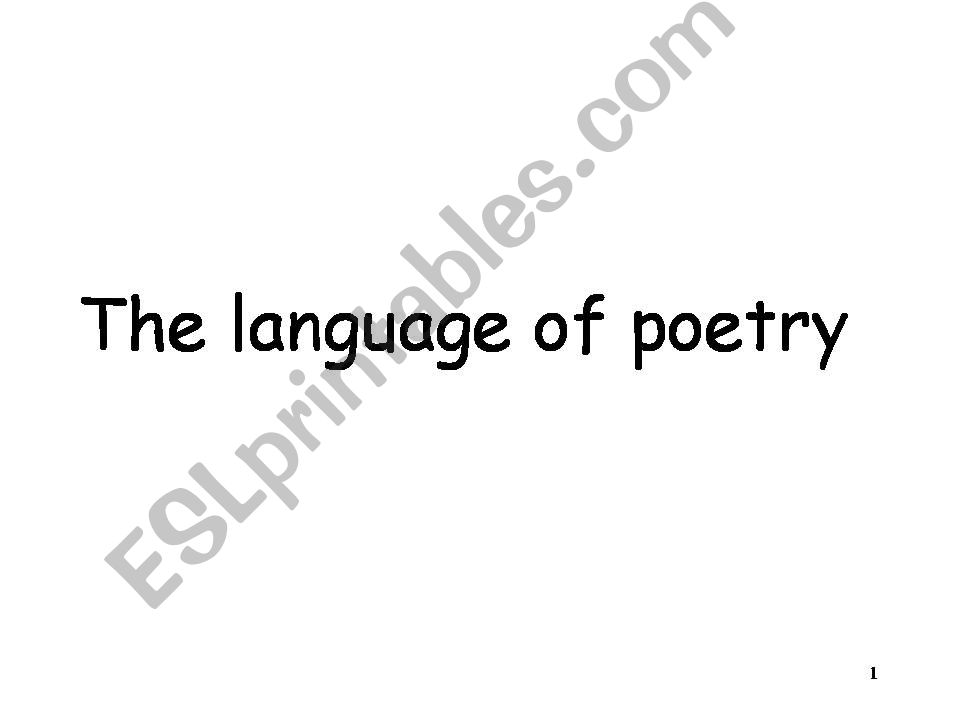 The language of poetry powerpoint