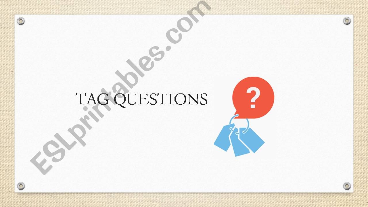 Power Point: Tag Questions powerpoint