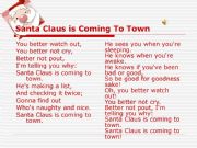English powerpoint: Santa Claus Is Coming to Town--Christmas Song