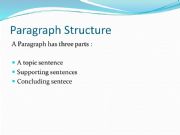 English powerpoint: Paragraph structure