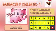 English powerpoint: Memory (Matching) games SET1 - WILD ANIMALS, FARM ANIMALS