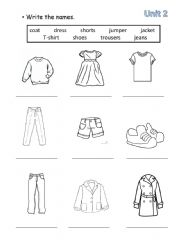 English powerpoint: Colour the clothes