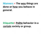 English powerpoint: Manners and Etiquette
