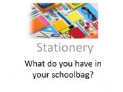 English powerpoint: stationery