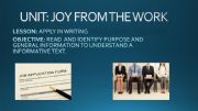 English powerpoint: JOY FROM WORK