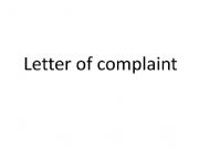 English powerpoint: WRITING A LETTER OF COMPLAINT