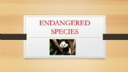English powerpoint: Oral Presentation on Engangered Species