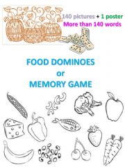English powerpoint: Dominoes OR memory games - Theme FOOD